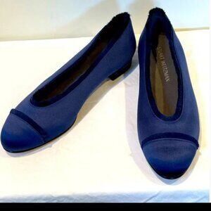 Stuart Weitzman blue satin flats